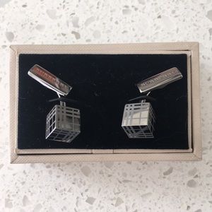 Burberry Check Cube Cufflink